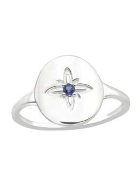 Sterling Silver Sapphire Signet Ring​